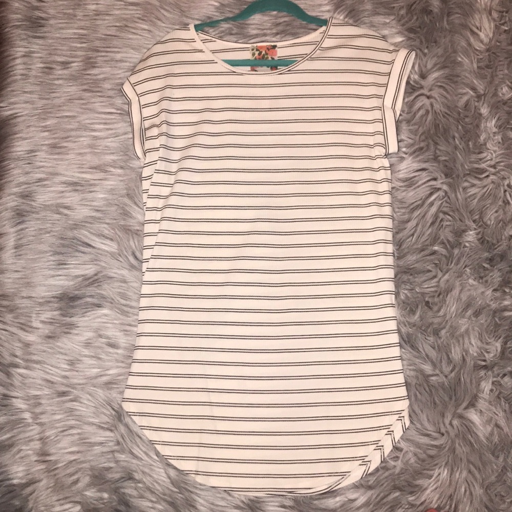 Black and white striped dress